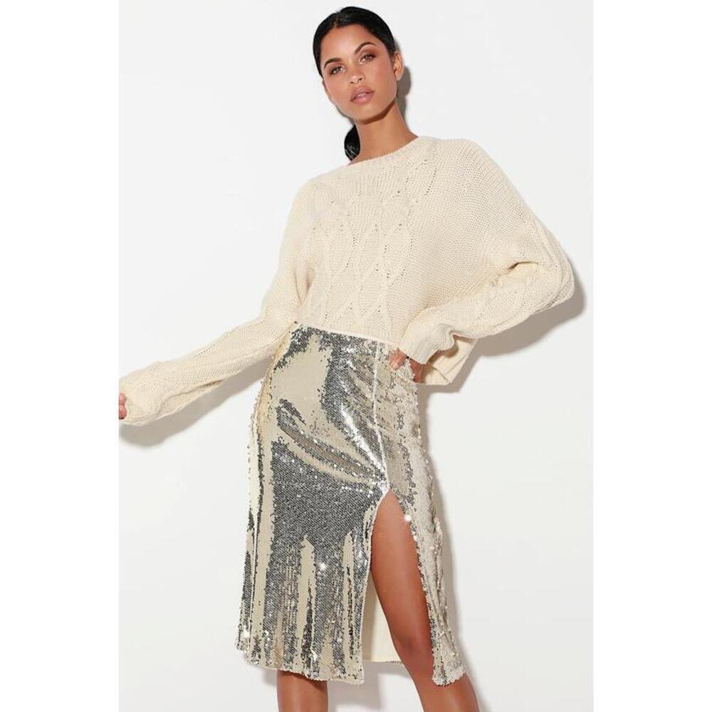 NWT Lulus Sequin Midi Skirt